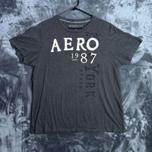 Vintage y2k Aeropostale 1987 New York Graphic Gray Short Sleeve Size Large